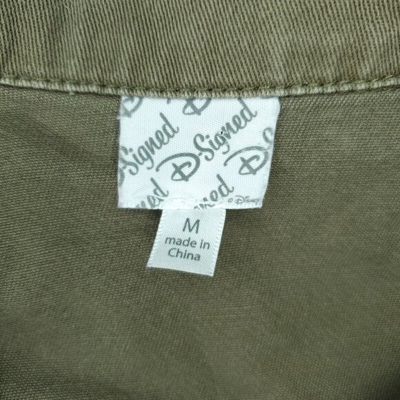 Disney D-Signed Jacket Girls Medium Army Green Studded Collar Full Zip Cropped - Picture 3 of 9